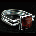 Design 12510: orange amber contemporary rings