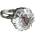 Design 12599: pink,white crystal solitaire rings