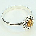 Design 12873: orange amber flower rings