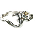 12877: Silver Setting white,yellow citrine  ohm rings