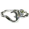 Design 12878: green,white peridot ohm, religious rings
