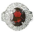 12985: Silver Setting red,white garnet engagement rings