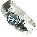 13052: silver setting blue blue topaz  engagement rings