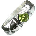 Design 13054: green peridot engagement, mens rings