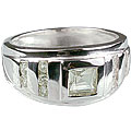 13059: silver setting white white topaz engagement rings