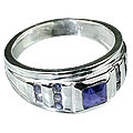 13062: silver setting blue iolite  engagement rings