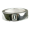 13064: Silver Setting white white topaz engagement rings