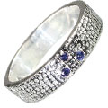 13067: silver setting blue sapphire  engagement rings