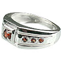 Design 13087: red garnet contemporary rings