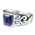 13101: silver setting blue iolite  vintage rings