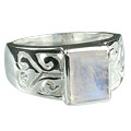 Design 13102: white moonstone mens, vintage rings