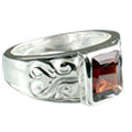 Design 13104: red garnet staff-picks rings