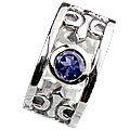 13112: silver setting blue iolite  mens rings
