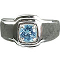 13140: silver setting blue blue topaz contemporary rings
