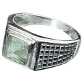 Design 13142: green green amethyst art-deco, engagement, mens rings