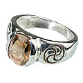 Design 13145: brown smoky quartz gothic-medieval rings