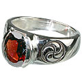 Design 13146: red garnet gothic-medieval, mens rings