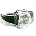 13180: silver setting green green amethyst  contemporary rings