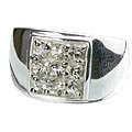 13232: silver setting white white topaz  contemporary rings