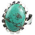 13238: silver setting green turquoise rings