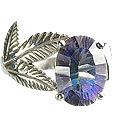 13341: Silver Setting blue,multi-color mystic quartz  vintage rings