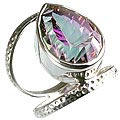 13345: Silver Setting multi-color mystic quartz rings
