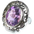 13347: Silver Setting purple amethyst cocktail rings