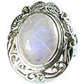 13349: Silver Setting white moonstone  vintage rings