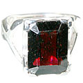 13595: Silver Setting red garnet rings