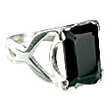 13596: Silver Setting black onyx rings