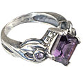 13603: Silver Setting purple amethyst rings