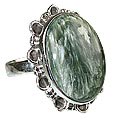 13613: Silver Setting green,gray jasper american-southwest rings