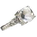 13694: Silver Setting white white topaz rings