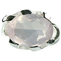 13699: Silver Setting pink rose quartz rings