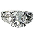 13701: Silver Setting white white topaz  engagement rings