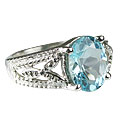 13705: Silver Setting blue blue topaz engagement rings