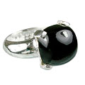13714: Silver Setting black,gray onyx rings
