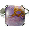 13715: Silver Setting pink,purple mohave rings