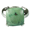 13716: Silver Setting blue,green turquoise  mens rings