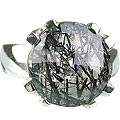 13770: Silver Setting gray rotile rings