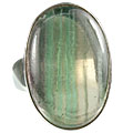 13870: Silver Setting brown,green fluorite  contemporary rings