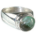 13871: Silver Setting brown,green,pink fluorite contemporary rings