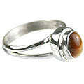 14117: Silver Setting yellow tiger eye contemporary rings