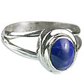 14118: Silver Setting blue lapis lazuli  contemporary rings