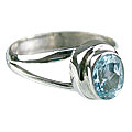 14120: Silver Setting blue blue topaz contemporary rings