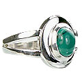 14121: Silver Setting blue turquoise contemporary rings