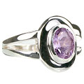 14122: Silver Setting purple amethyst contemporary rings