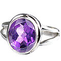 14130: Silver Setting purple amethyst engagement rings