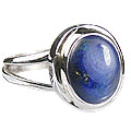 14134: Silver Setting blue lapis lazuli  mens rings