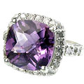 Design 14136: purple amethyst vintage rings